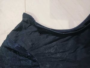 Elegant Navy Floral Print Blouse