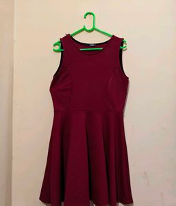 Chic Burgundy Skater Dress
