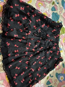 Black Skirt with Red Bows &amp; Polka Dots