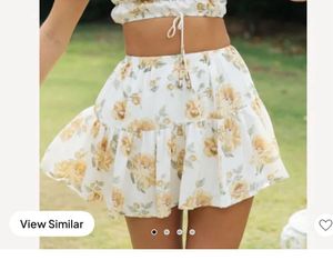Floral Ruffle Mini Skirt