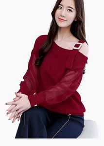 Maroon Off Shoulder Top