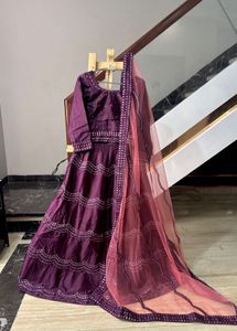 Very pretty wine Lehenga Choli with Dupatta