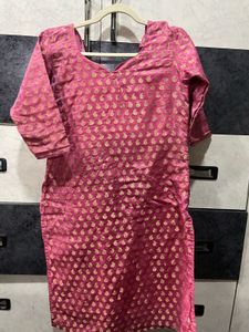 Vibrant Pink Brocade Blouse
