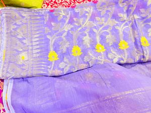 Beautiful Lavender Dhakai Jamdani Saree