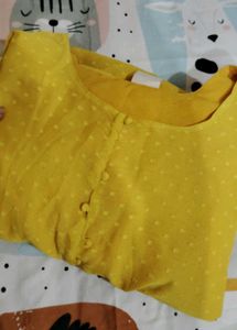 Bright Yellow Swiss Dot Midi Dress