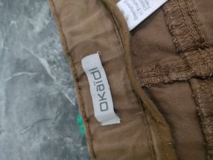 Tan Button-Front A-Line Mini Skirt