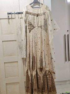 Cream stunning hand puffy gown