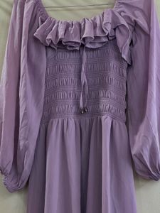 Lavender Puff Sleeve Dress