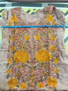 Elegant Rose Taupe Embroidered Straight Kurta ✨