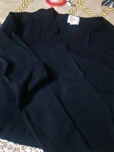 Elegant Black Wrap Sweater