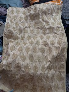 Golden Embroidered dress material