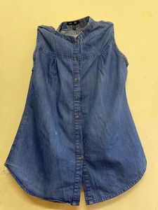 Sleeveless Denim Shirt