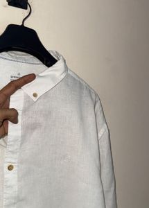 Men's White Linen Shirt 52 chest