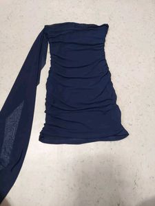 Elegant Blue Off-Shoulder Dress