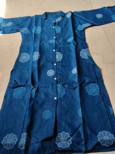 New Blue Floral Print Kurta
