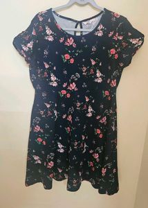 Chic Floral Print Fit & Flare Dress