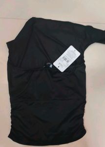 SHEIN BLACK HALTER COWL NECK TOP