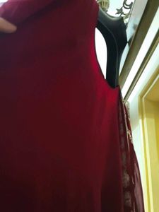 Maroon Kurta Set with White Embroidery