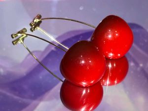 Cute Cherry Hoop Earrings