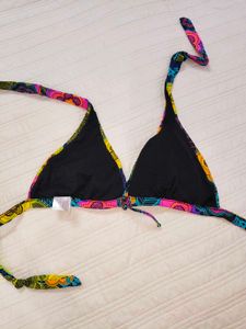 Vibrant Floral Print Bikini Top
