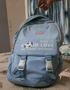 Cute Blue Backpack with Soccer Design