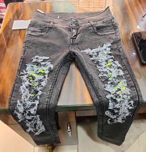 Stylish Distressed Grey Denim Jeans