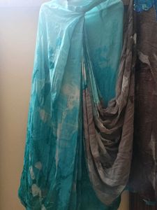 Printed Stiched Saree with Padded Blous
