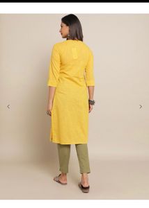 Mustard Straight Fit Kurta