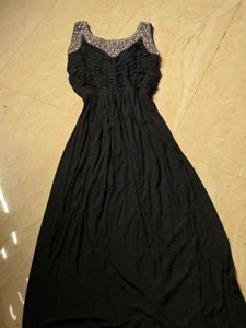 Elegant Black Embellished Maxi Dress