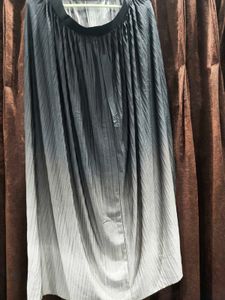 Gorgeous Ombre Pleated Long Skirt - Grey to White