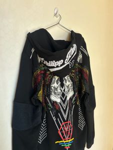 Authentic Philipp Plein Embellished Skull Hoodie