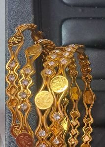 Maa laksmi Bangles with Diamond Accents