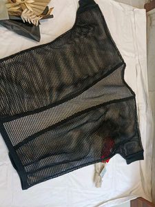 Stylish Black Mesh Kimono Cardigan