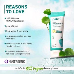 Plum Cica&amp;Hyaluronic Aqua-Light SPF50 Sunscreen