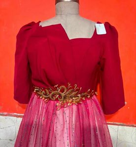 Ombre Gown with Embellished Belt🎀❤️