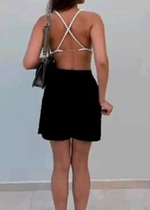 Fashionable Multi-Layer Pearl Beaded Crop Top