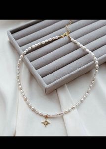 Elegant Pearl Necklace with Star Charm