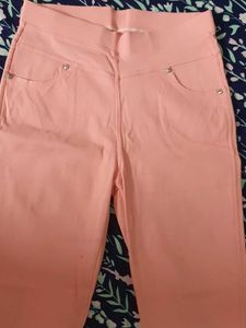 Pink Elastic Waist Pants