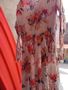 Floral Print Anarkali Dress