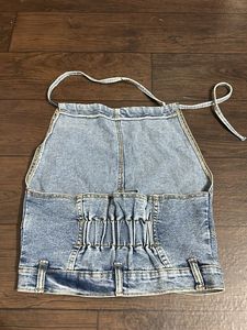 Denim Halter Neck Crop Top