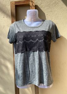 Gray Lace T-Shirt