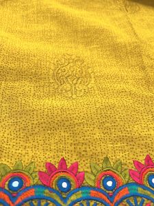 Vibrant Yellow Kurta with Embroidered Details