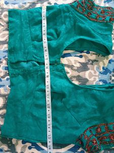 Elegant Teal Embroidered Saree