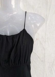 Chic Black Spaghetti Strap Mini Dress