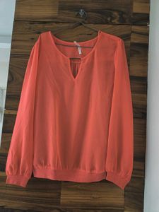 Coral Sheer Blouse