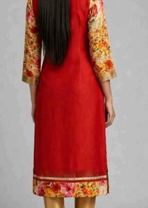 Elegant Red Floral Kurta Set
