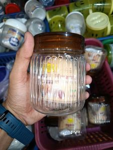 3 piece Plastic Storage Jar 500gm