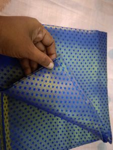 Royal Blue Brocade Fabric 1m