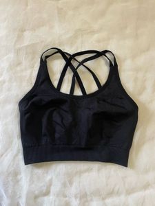 Black Strappy Sports Bra