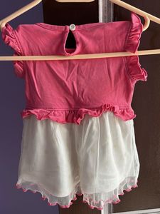 Cute Pink &amp; White Dress for Girls